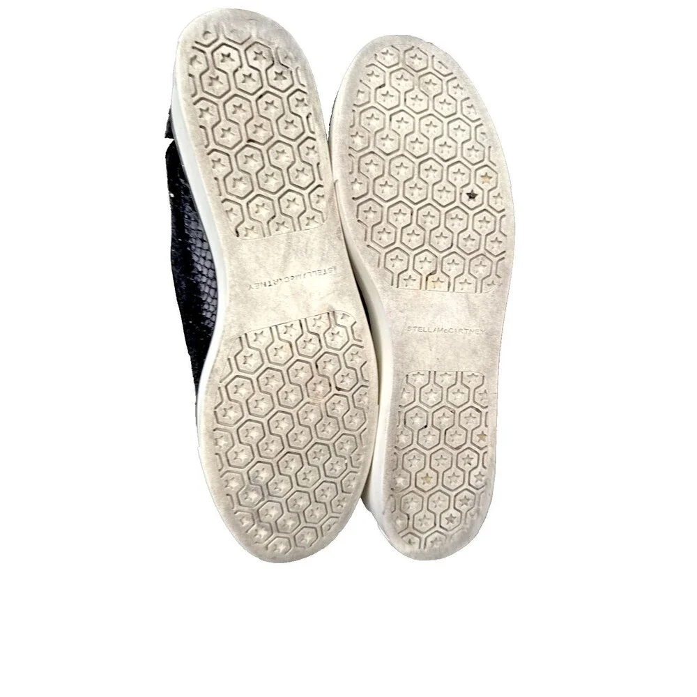 Stella McCartney Python Embossed Faux Leather Binx Star Platform Sneakers 10.5
